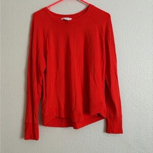 Athleta Bright Red/Orange Long Sleeve Top